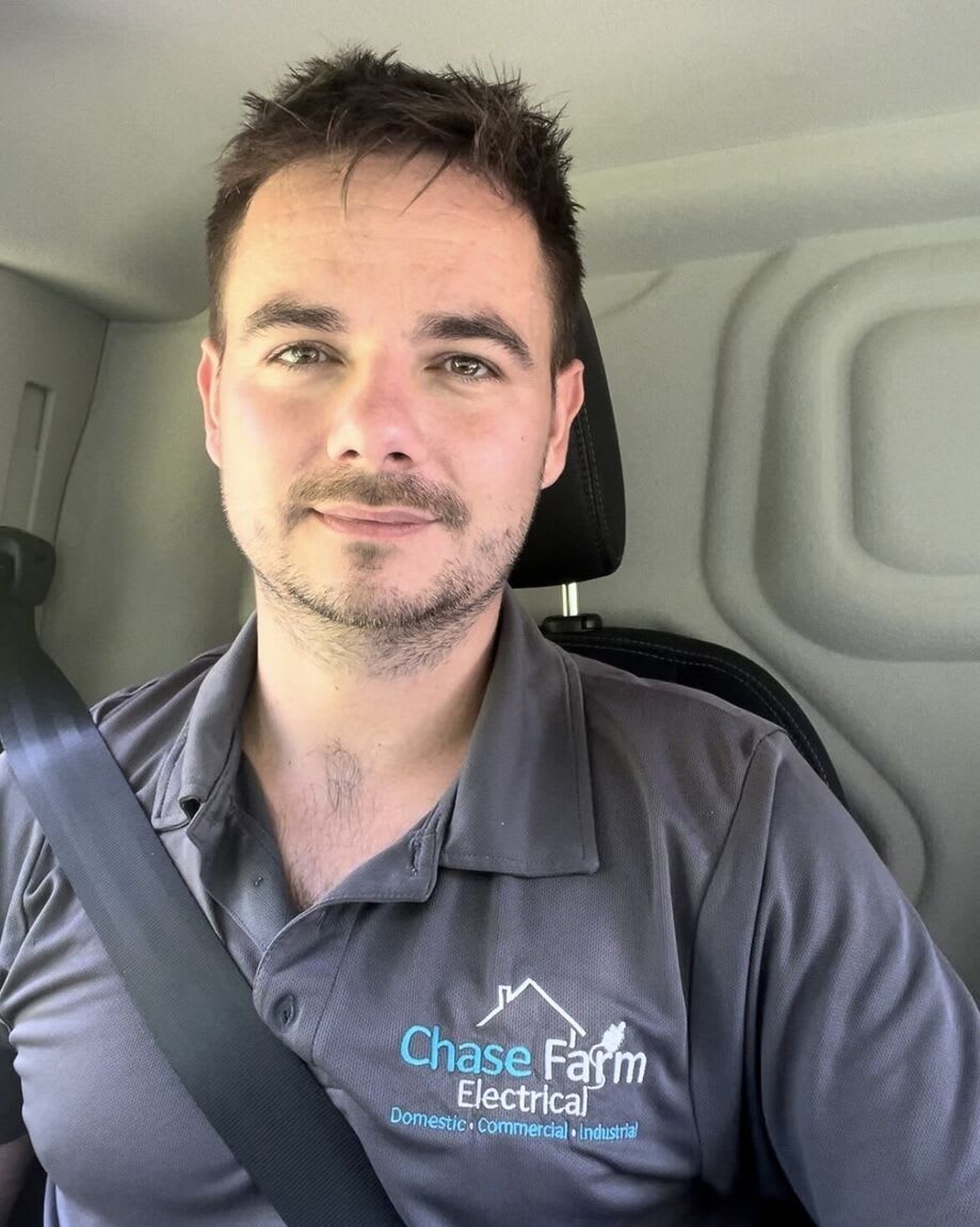 Owner of Chase Farm Electrical, Nathan Stock, leading expert in electrical services for all forms of electrical works within Hampshire