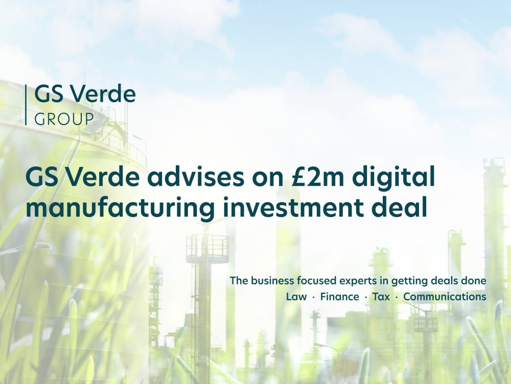 GS Verde advises on investment deal to spark new era of Welsh digital manufacturing