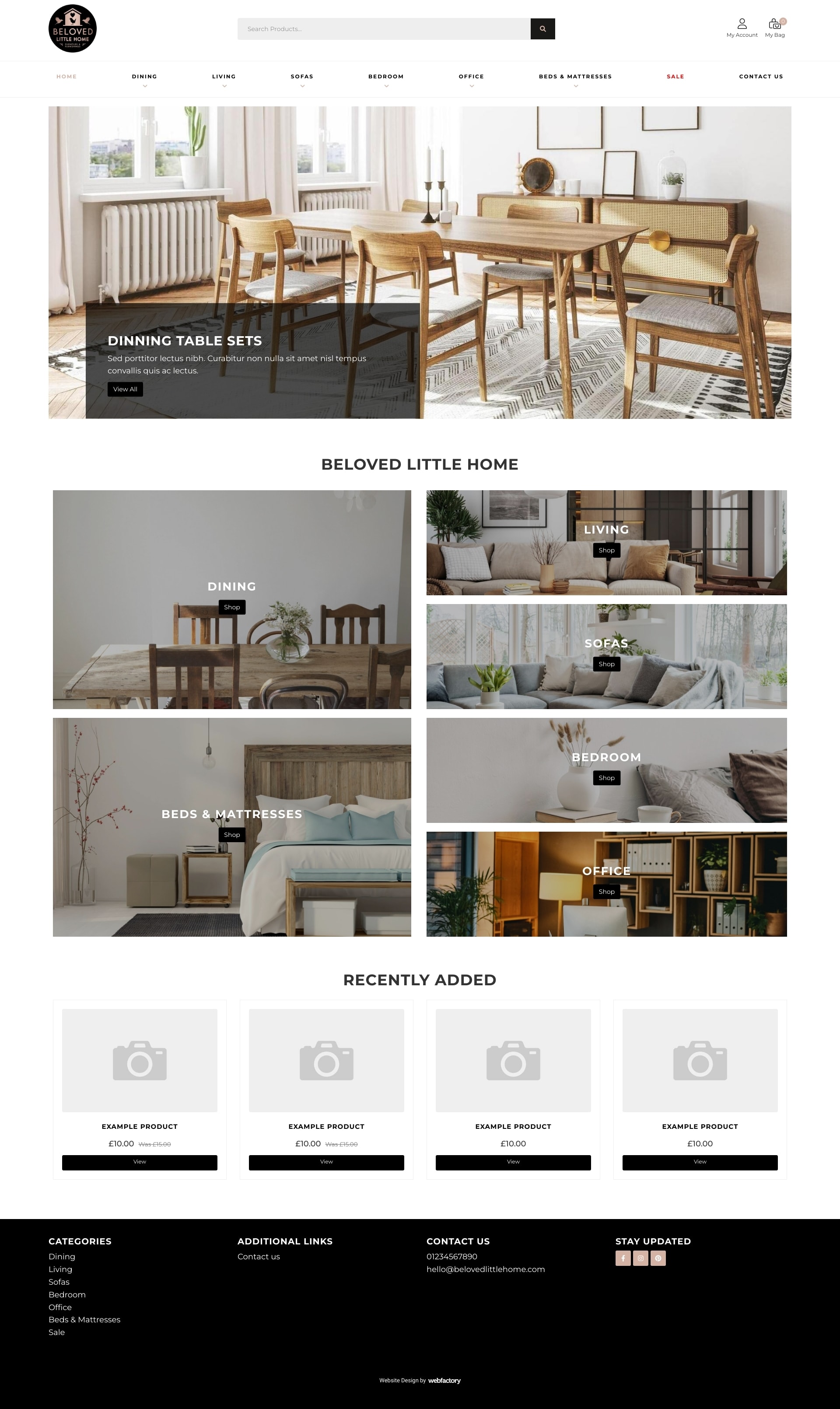 Home furniture website top
