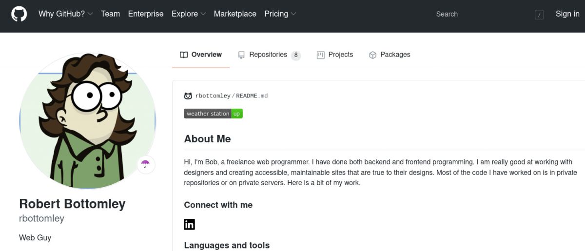 GitHub screenshot