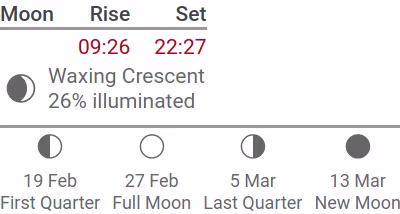 Styled moon data section