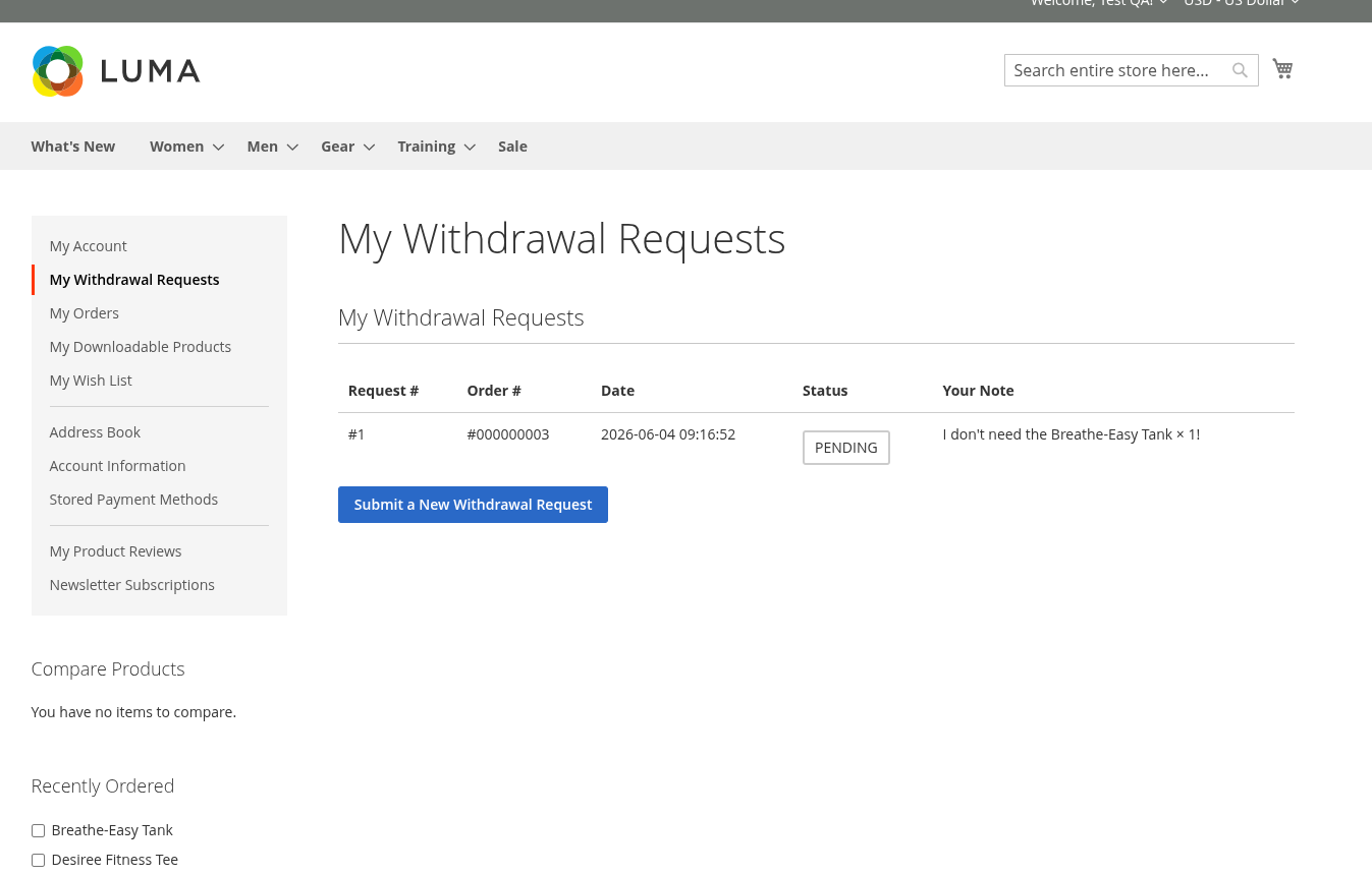 My Withdrawal Requests