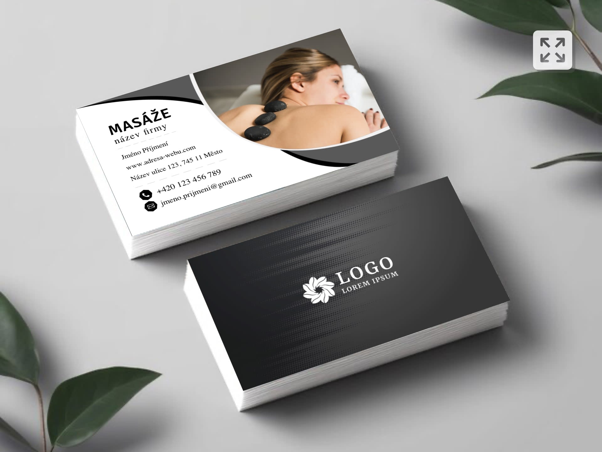 Vizitka pro maséry černá #cdk-944