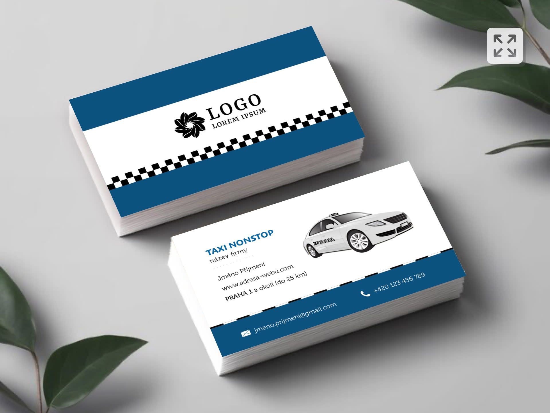 Vizitka pro taxi modrá #MMD-937
