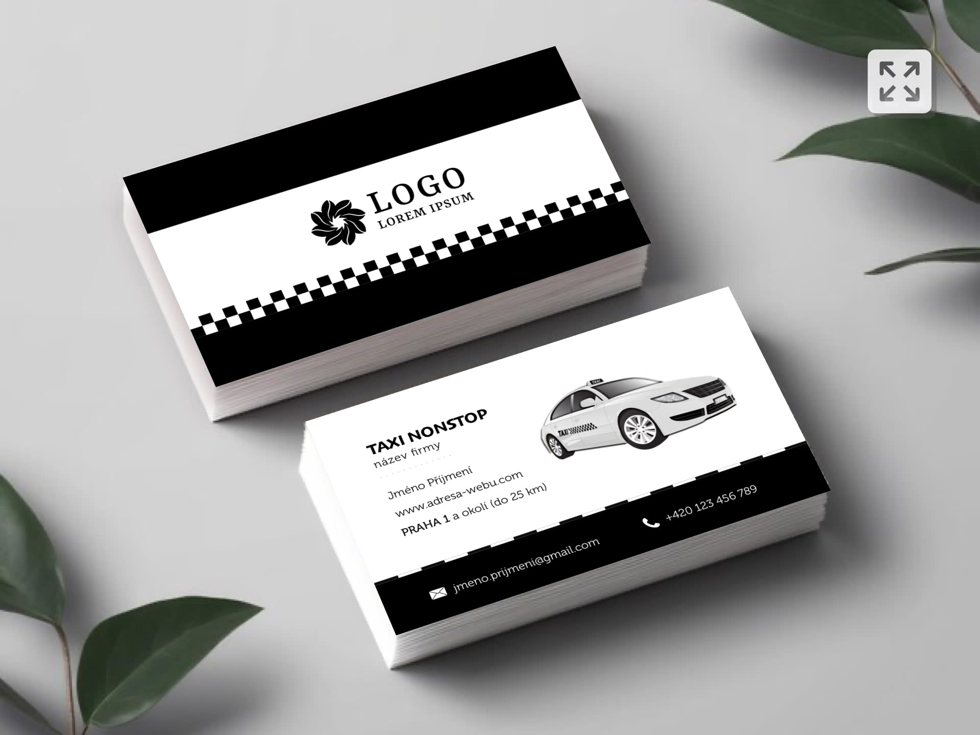 Vizitka pro taxi černá #MMD-937