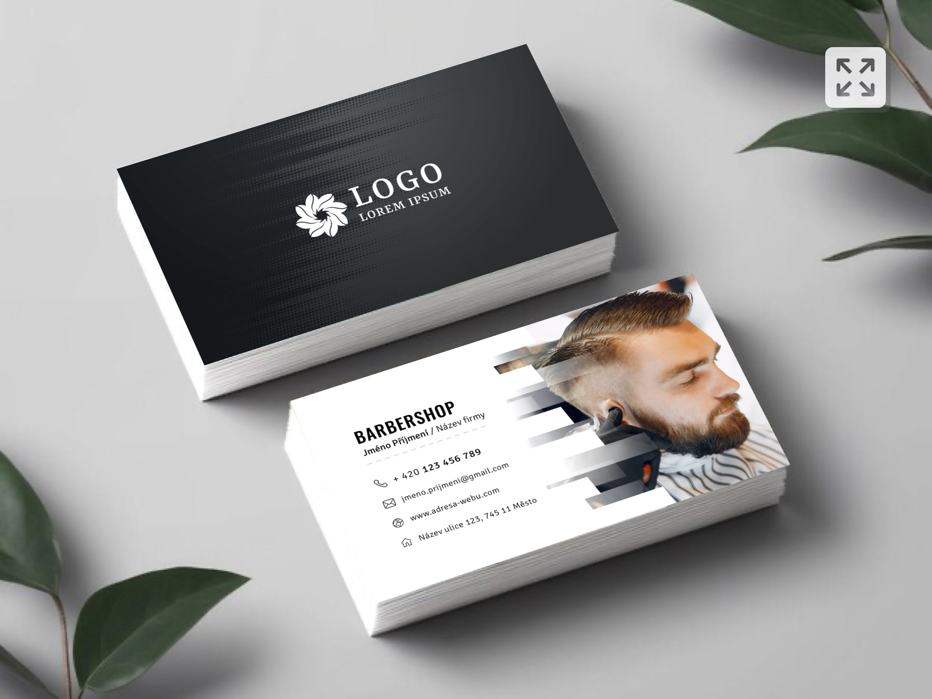 Vizitka pro holičství / barbershop černá #xun‑269