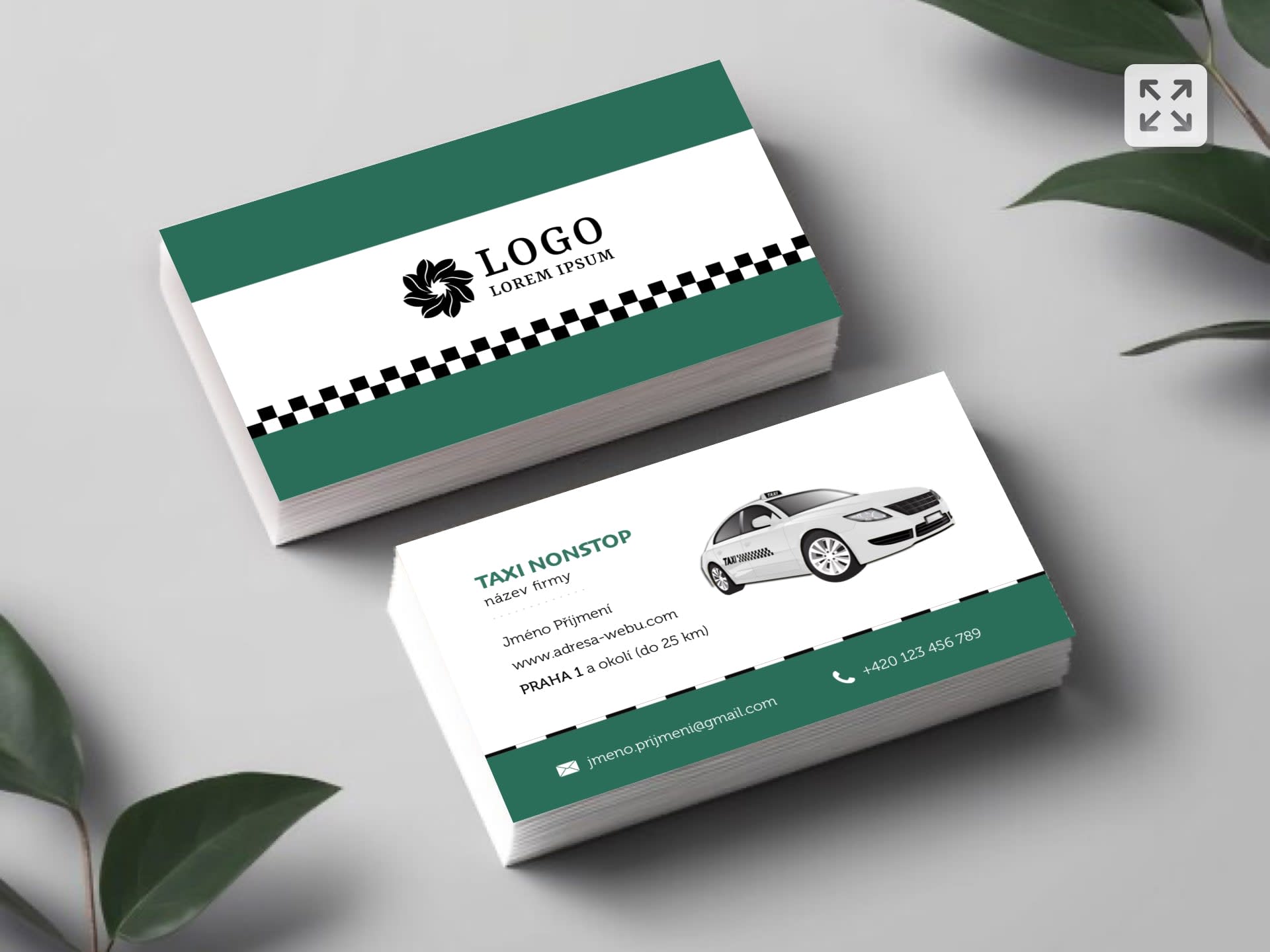 Vizitka pro taxi zelená #MMD-937