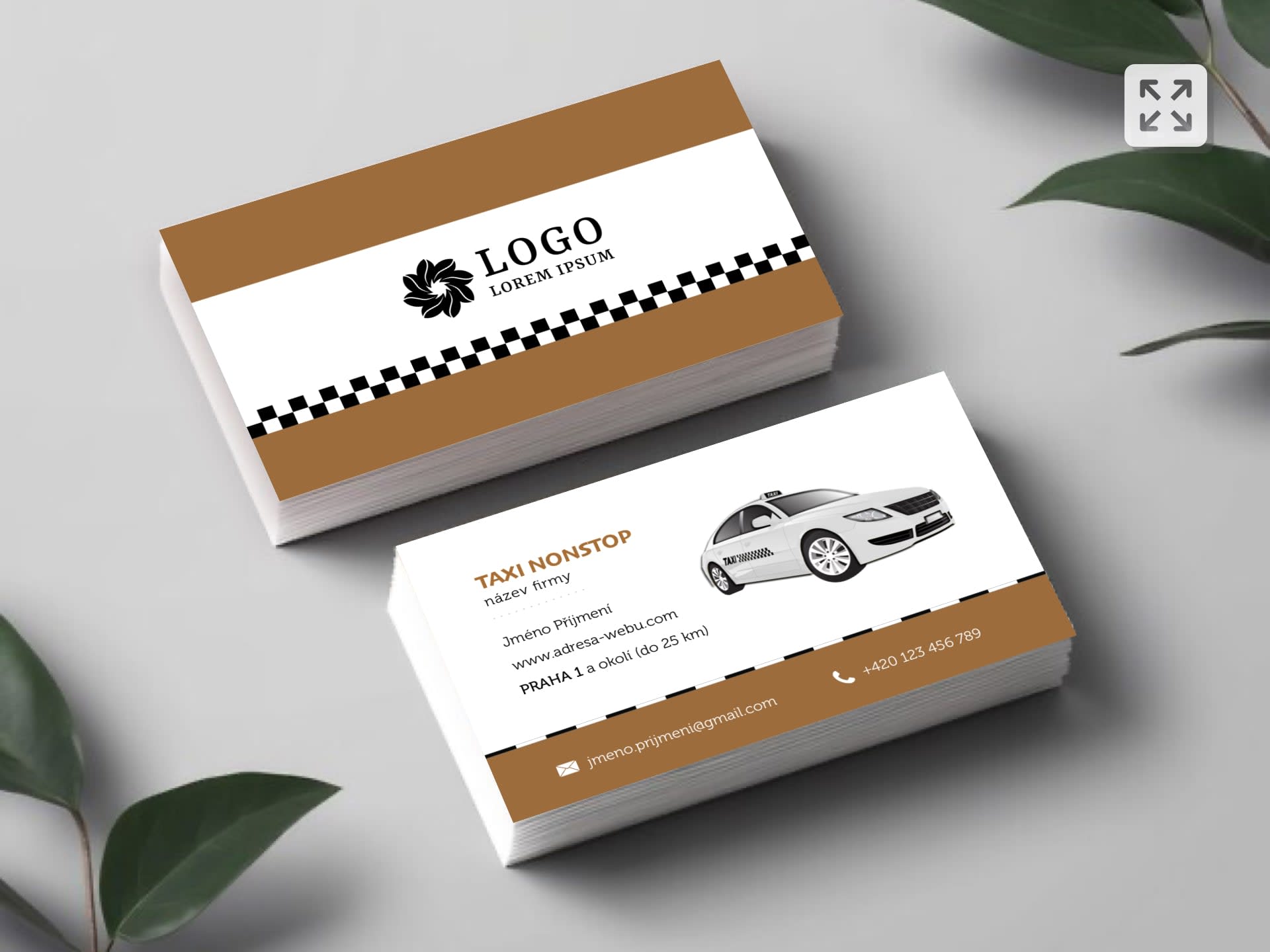 Vizitka pro taxi oranžová #MMD-937