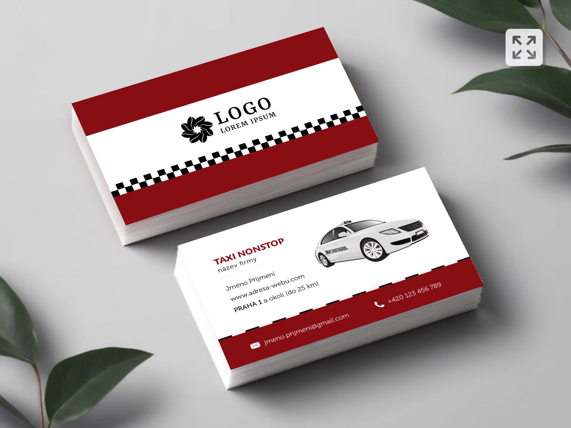 Vizitka pro taxi červená #MMD-937