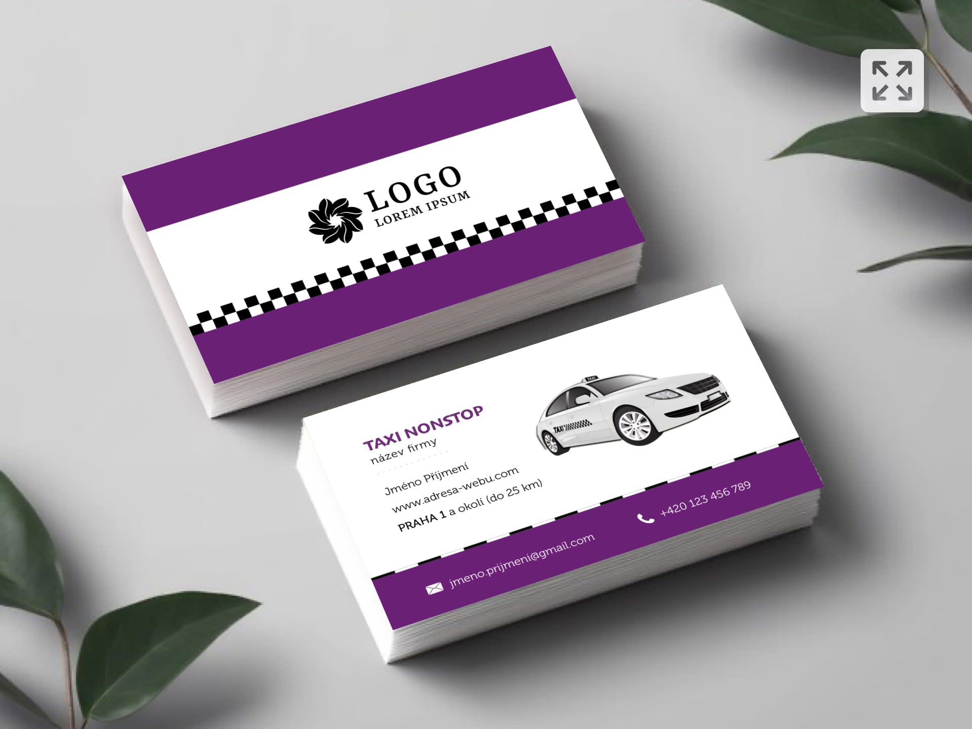 Vizitka pro taxi fialová #MMD-937