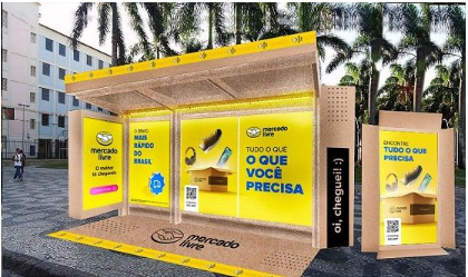 imagem representando mídia OOH do Mercado Livre em paradas de ônibus