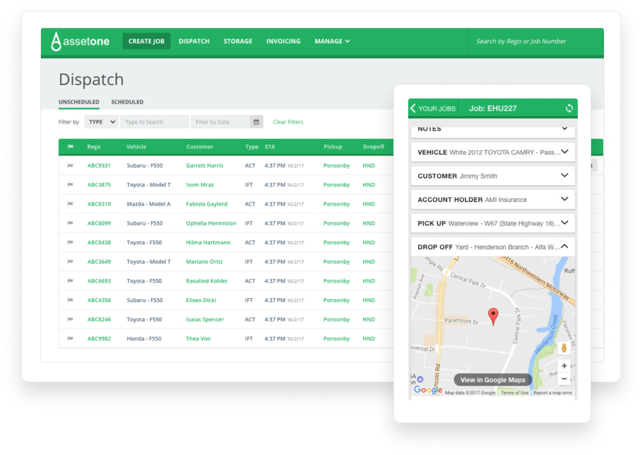 Asset One web and mobile app