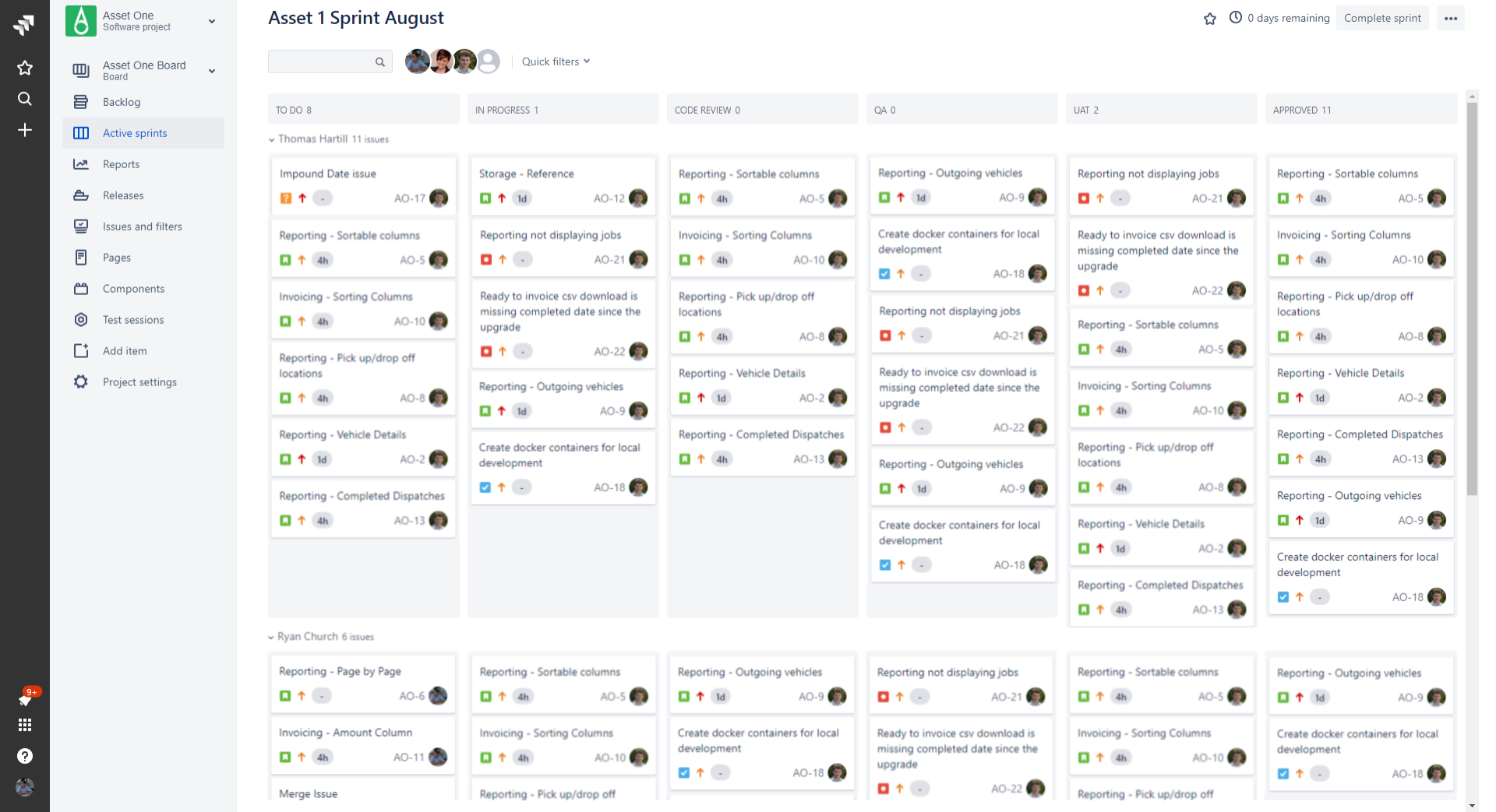 Asset One User Stories
