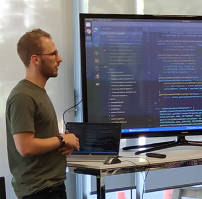 Andrew presenting during a codeshare