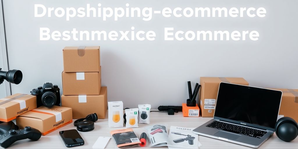 Modern workspace with laptop and shipping boxes.