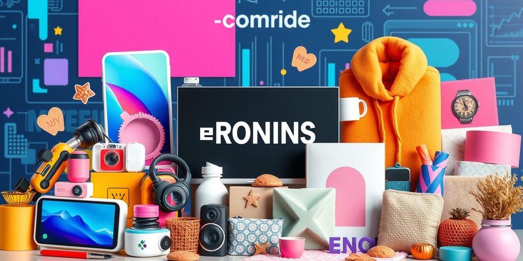 Collage of trending dropshipping products in e-commerce style.