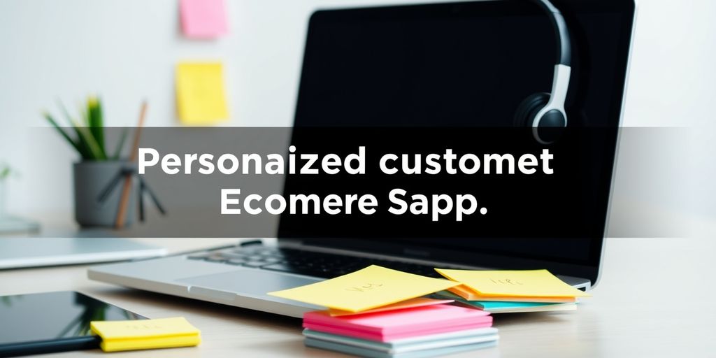 Ecommerce support tools on a desk with laptop and headset.