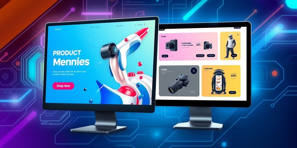 Modern ecommerce interface with customizable product layouts.