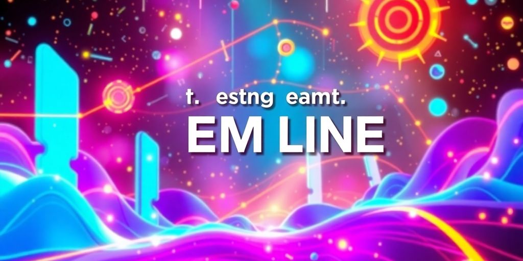 Futuristic digital landscape with vibrant colors and technology.