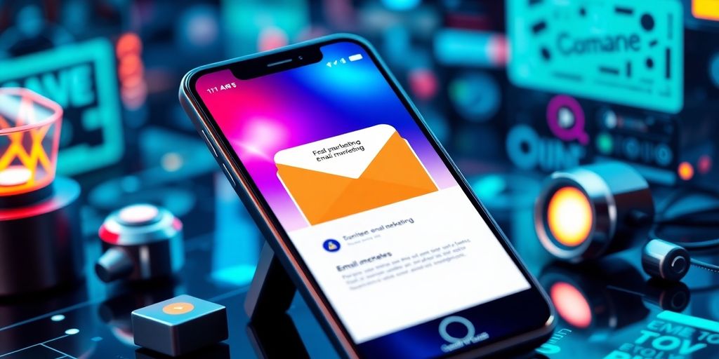 Mobile device with email interface and e-commerce elements.