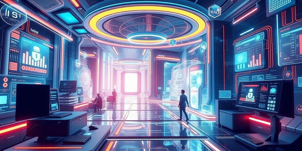 Futuristic technology enhancing user experience in e-commerce.