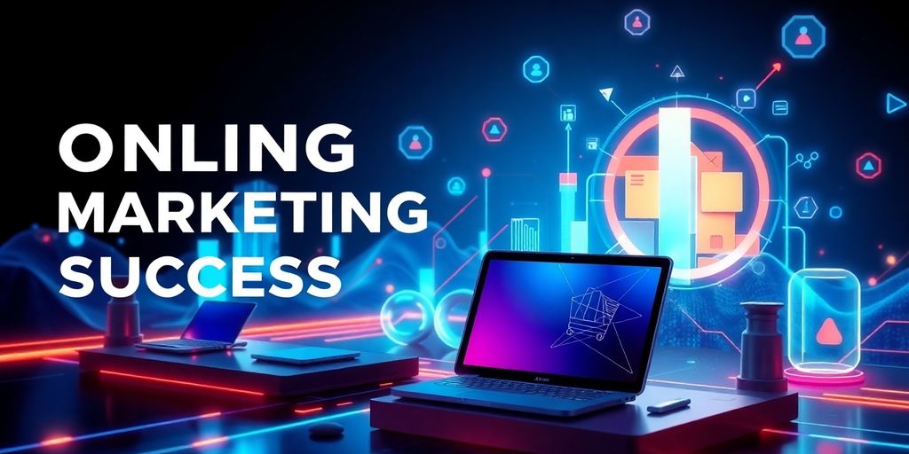 Futuristic technology landscape for online marketing success.
