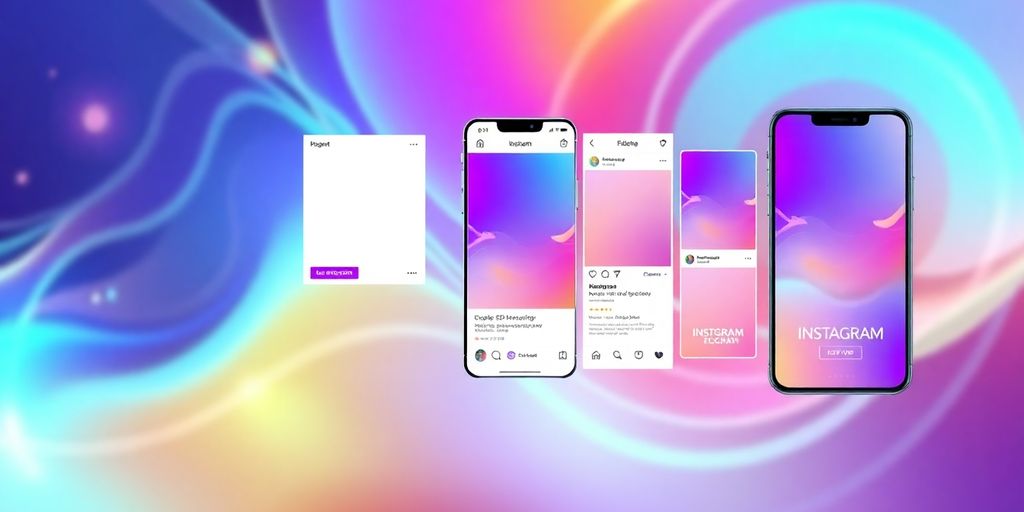 Futuristic digital interface for Instagram ad formats.