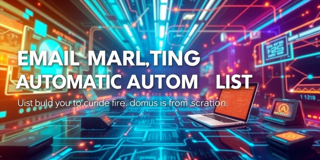Futuristic technology landscape for email marketing automation.