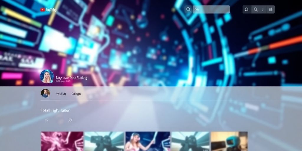 Futuristic YouTube channel design with vibrant colors.
