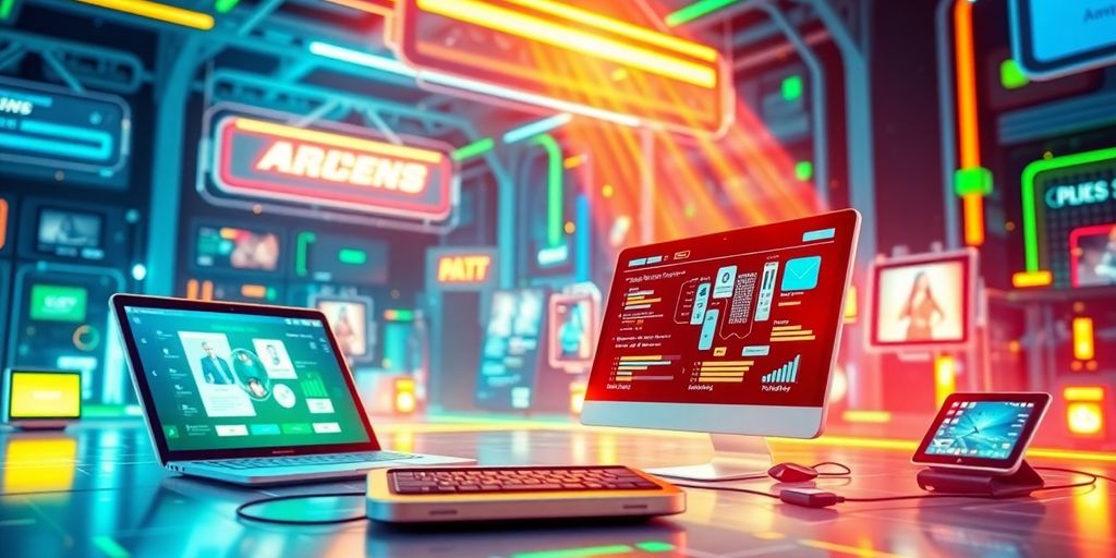 Futuristic technology in e-commerce setting.