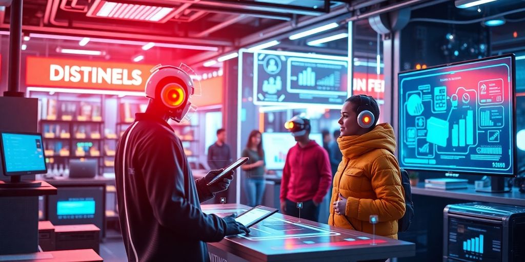 Futuristic e-commerce technology enhancing customer engagement.