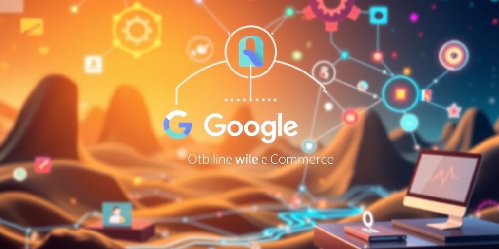 Futuristic digital landscape with interconnected technology elements.