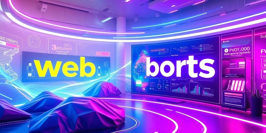 Futuristic e-commerce scene with optimized web fonts.