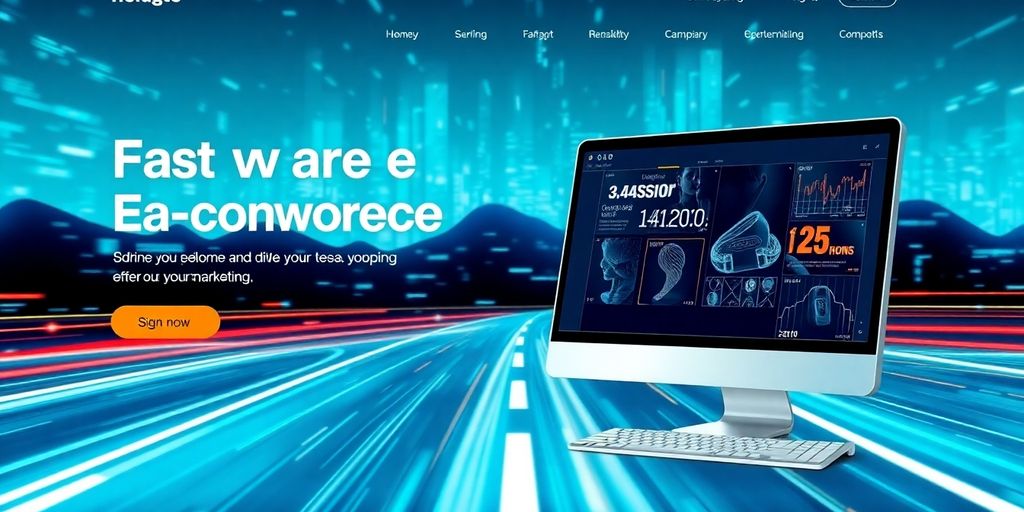 Futuristic e-commerce website with fast-loading elements.