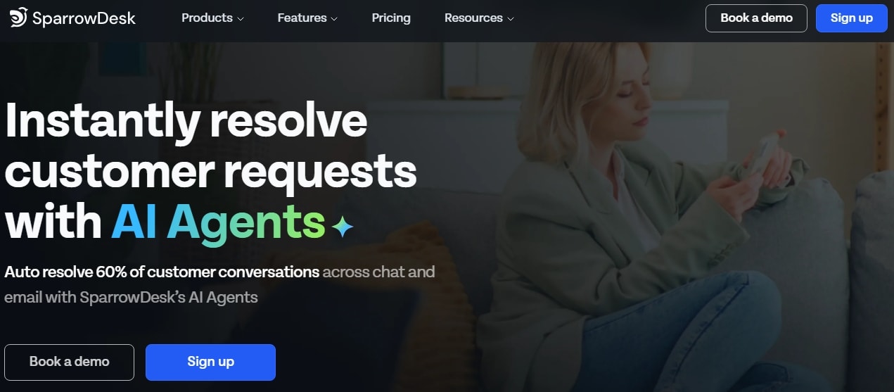 SparrowDesk homepage