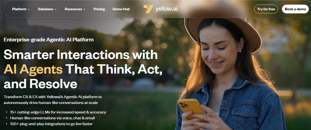 Yellow AI homepage