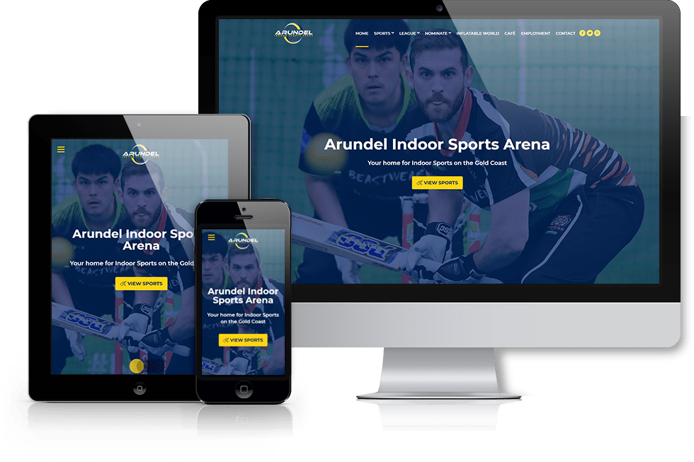 Arundel Indoor Sports Arena webiste screenshot