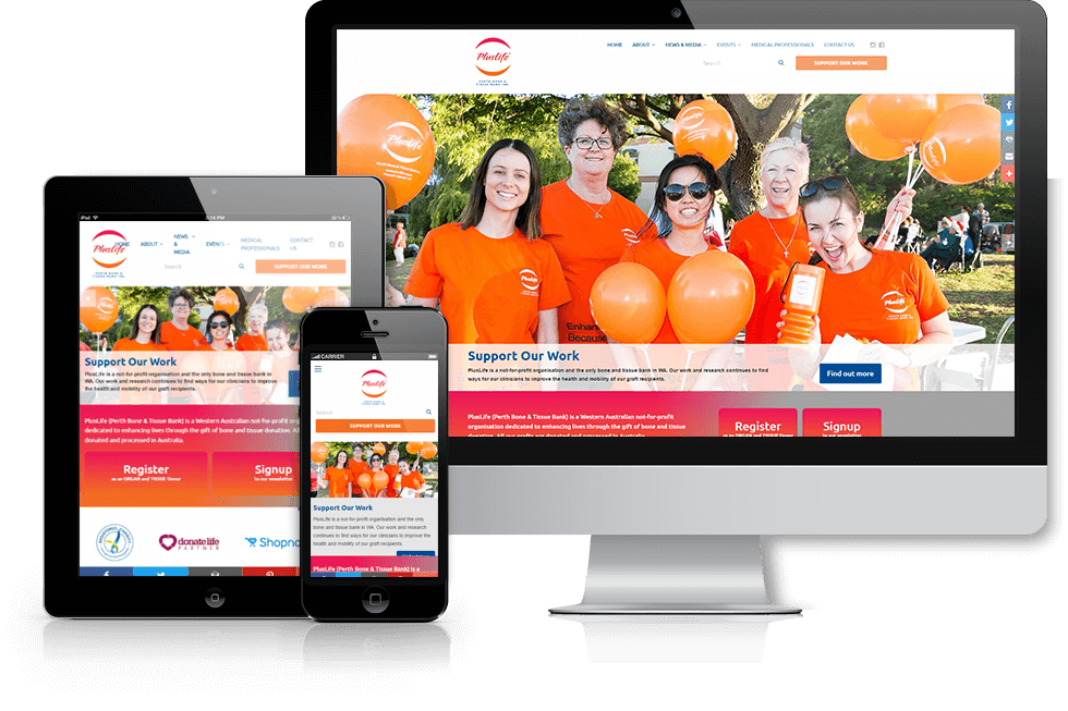 PlusLife webiste screenshot