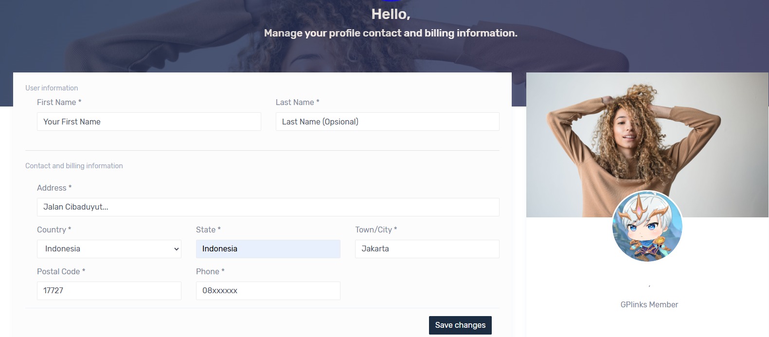 Profil Manage GPlinks
