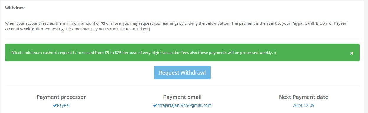 Informasi Withdraw CPMLink.net