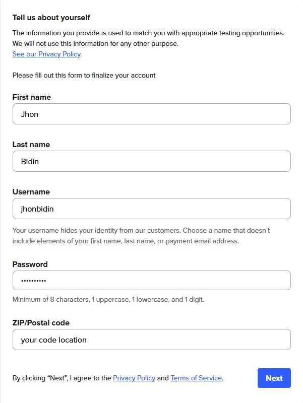 Register UserTesting