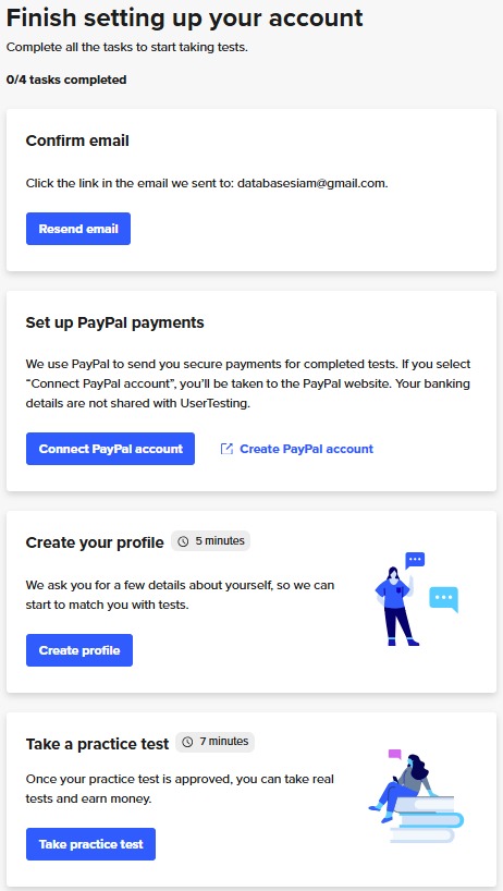 Compliting UserTesting