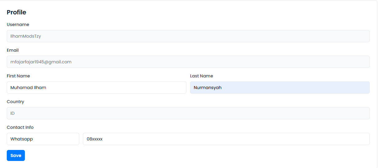 Pengaturan Profil SafelinkKU
