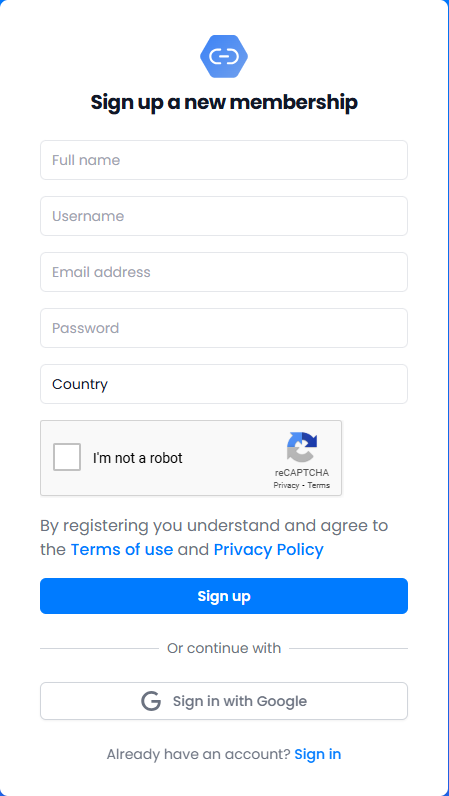 Halaman Register SafelinkKU