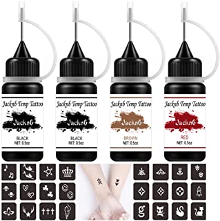 jacknb-temporary-tattoo-kit-freehand-ink-semi-permanent-tattoo-jagua-gel-40-pcs-free-tattoo-stencils-diy-tattoos-fake-freckles-temp-tattoos-for-women-kids-men-full-kit-4-bottles-dreamultra