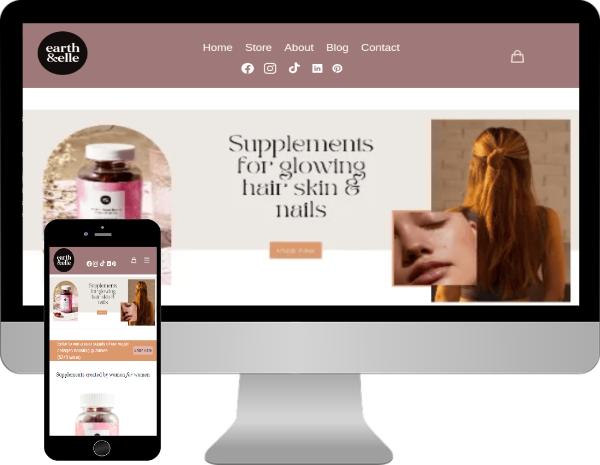 Earth & Elle website on desktop and mobile