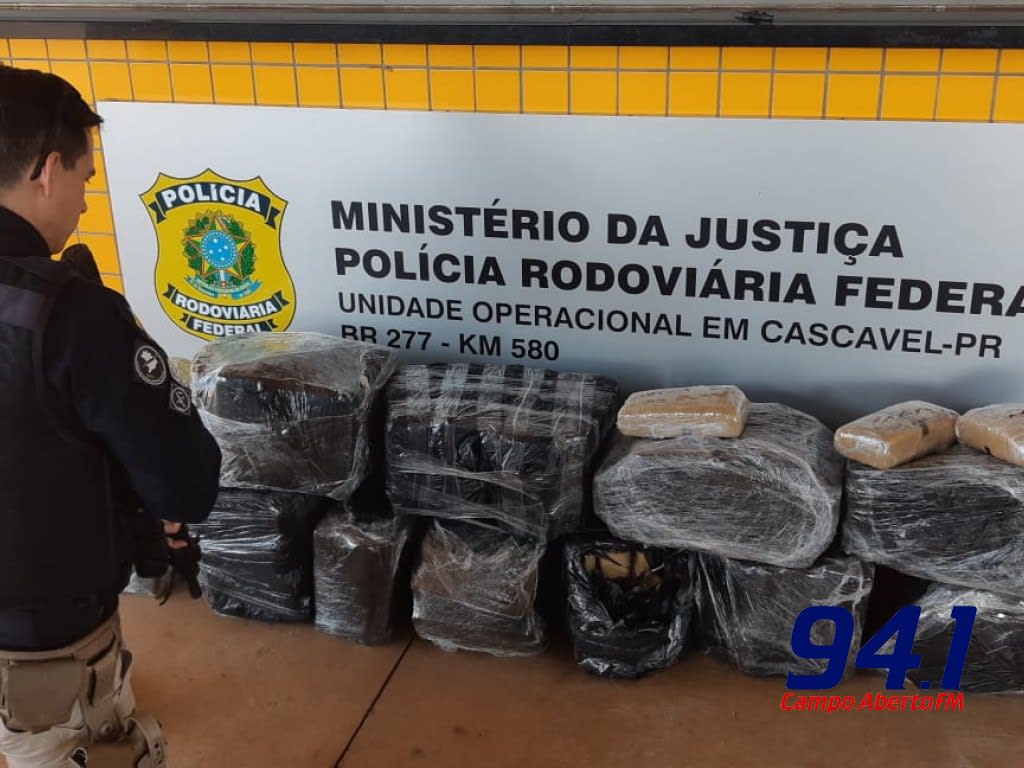 PRF apreende em Cascavel 159 quilos de maconha que seria entregue em Laranjeiras do Sul