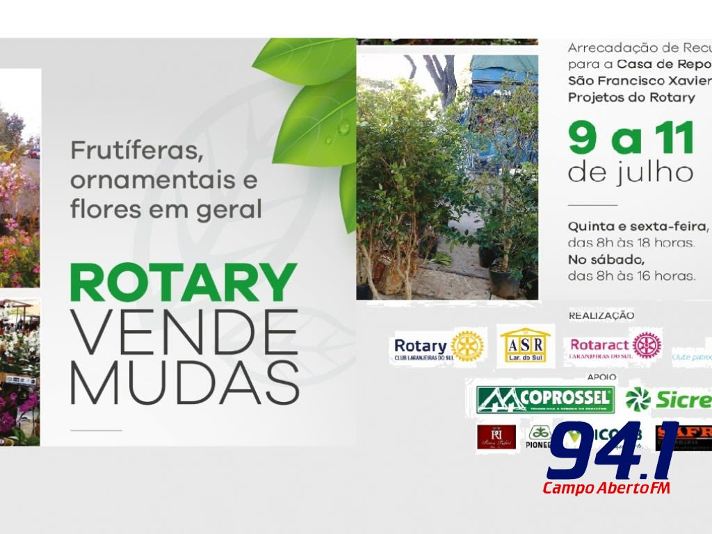 Venda mudas do Rotary em Laranjeiras do Sul serÃ¡ de 09 a 11 de Julho