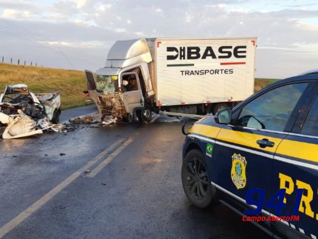 Guarapuava: ColisÃ£o entre caminhÃ£o e caminhonete deixa um morto e dois feridos na manhÃ£ desta terÃ§a (07) na BR 277