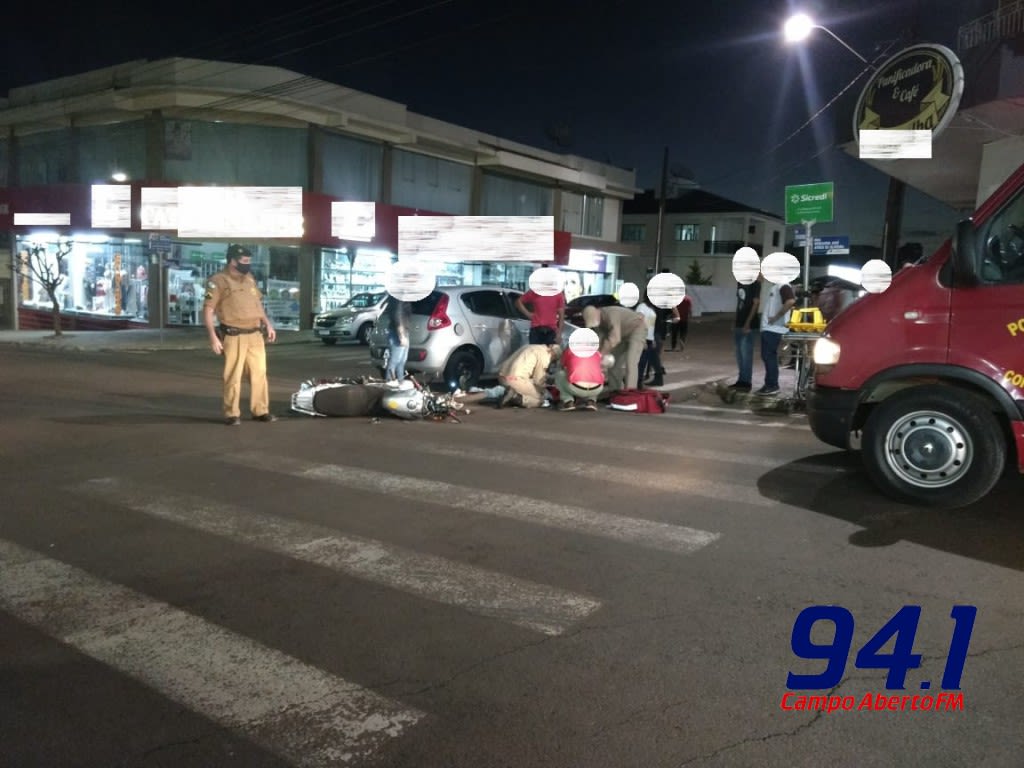 Laranjeiras: Acidente envolvendo carro e moto no centro deixa uma pessoa ferida